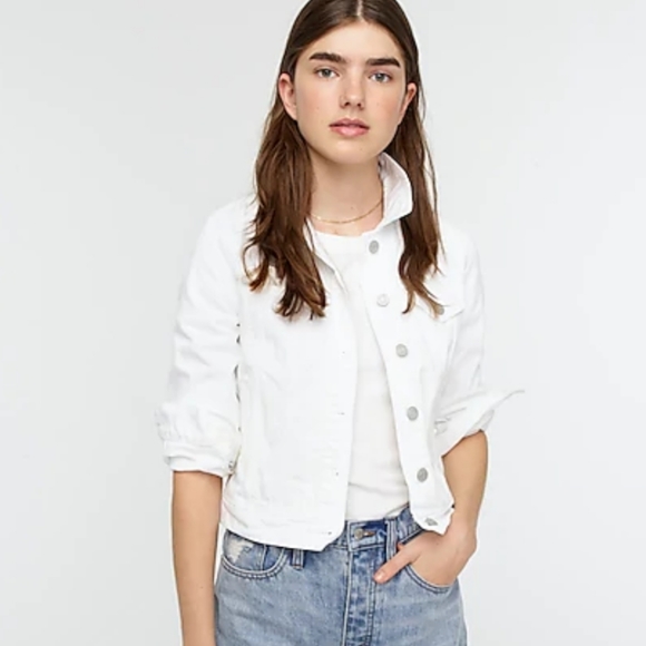 j crew white denim jacket